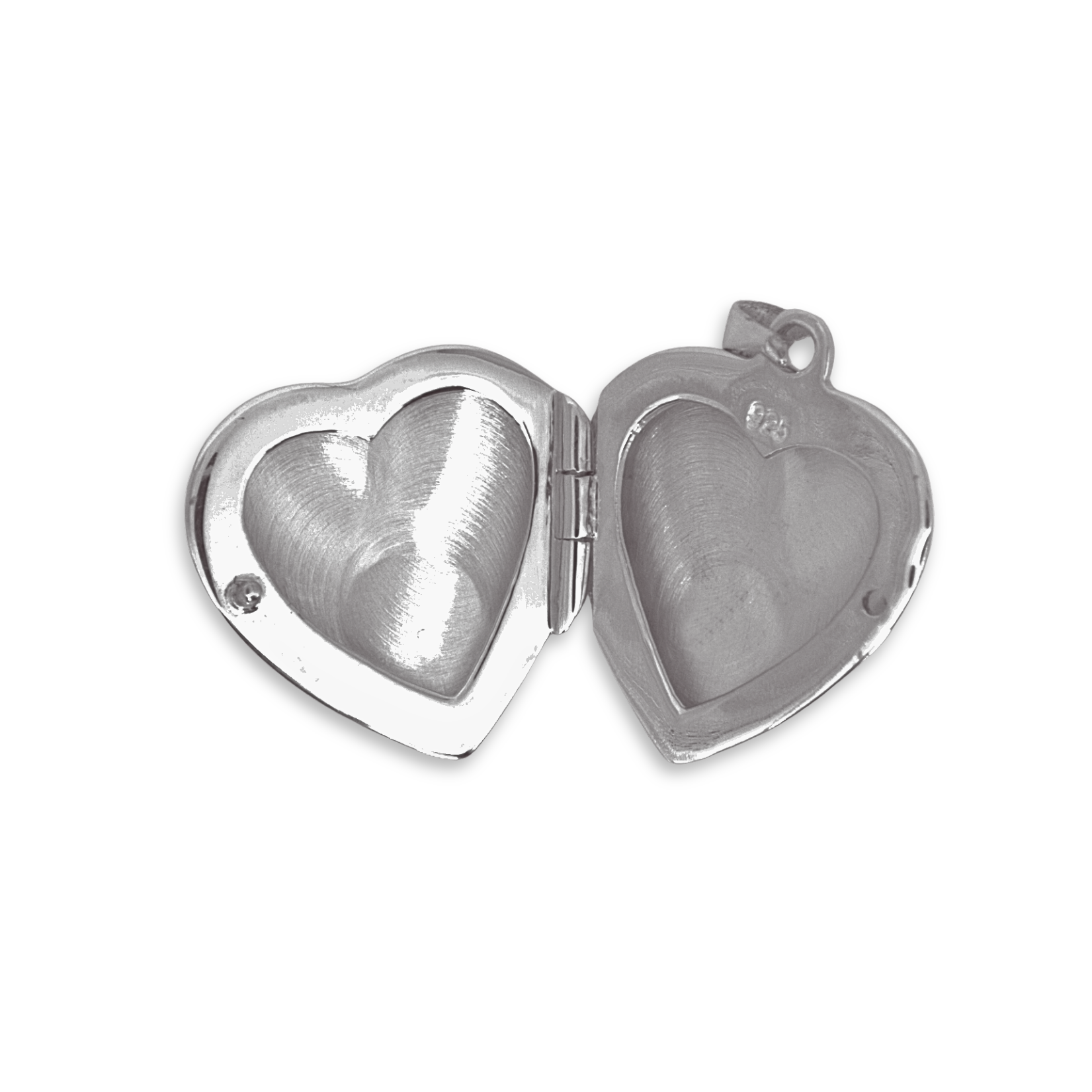 Sterling Silver Heart Locket, internal photo pockets shown