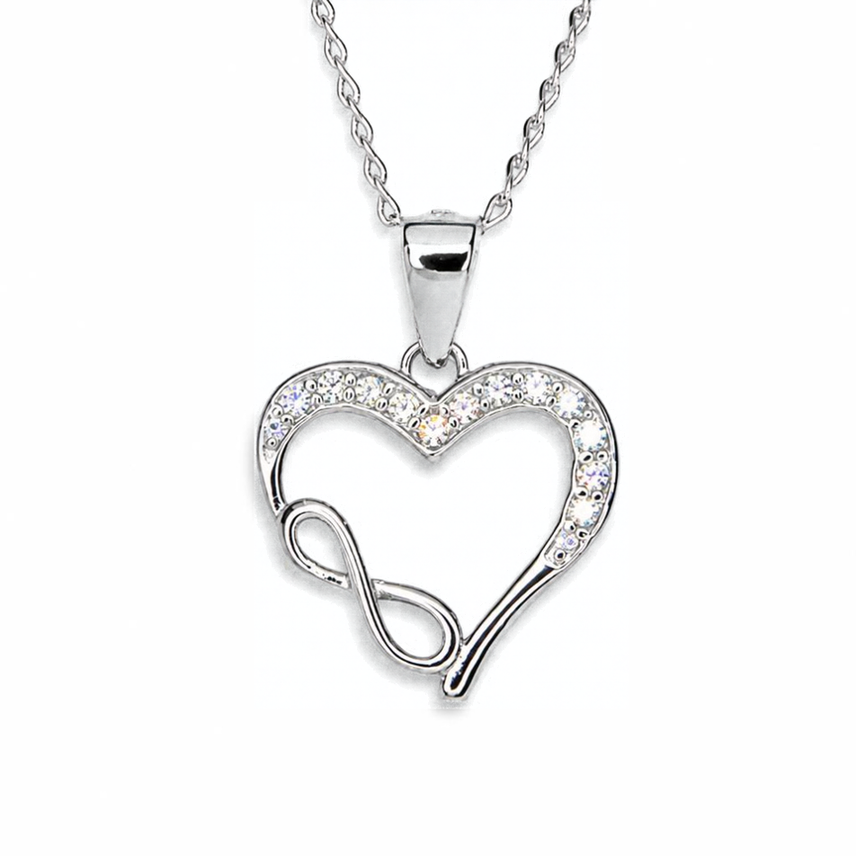 Silver Donna Ricardo Heart and Infinity Pendant (DRP1010)