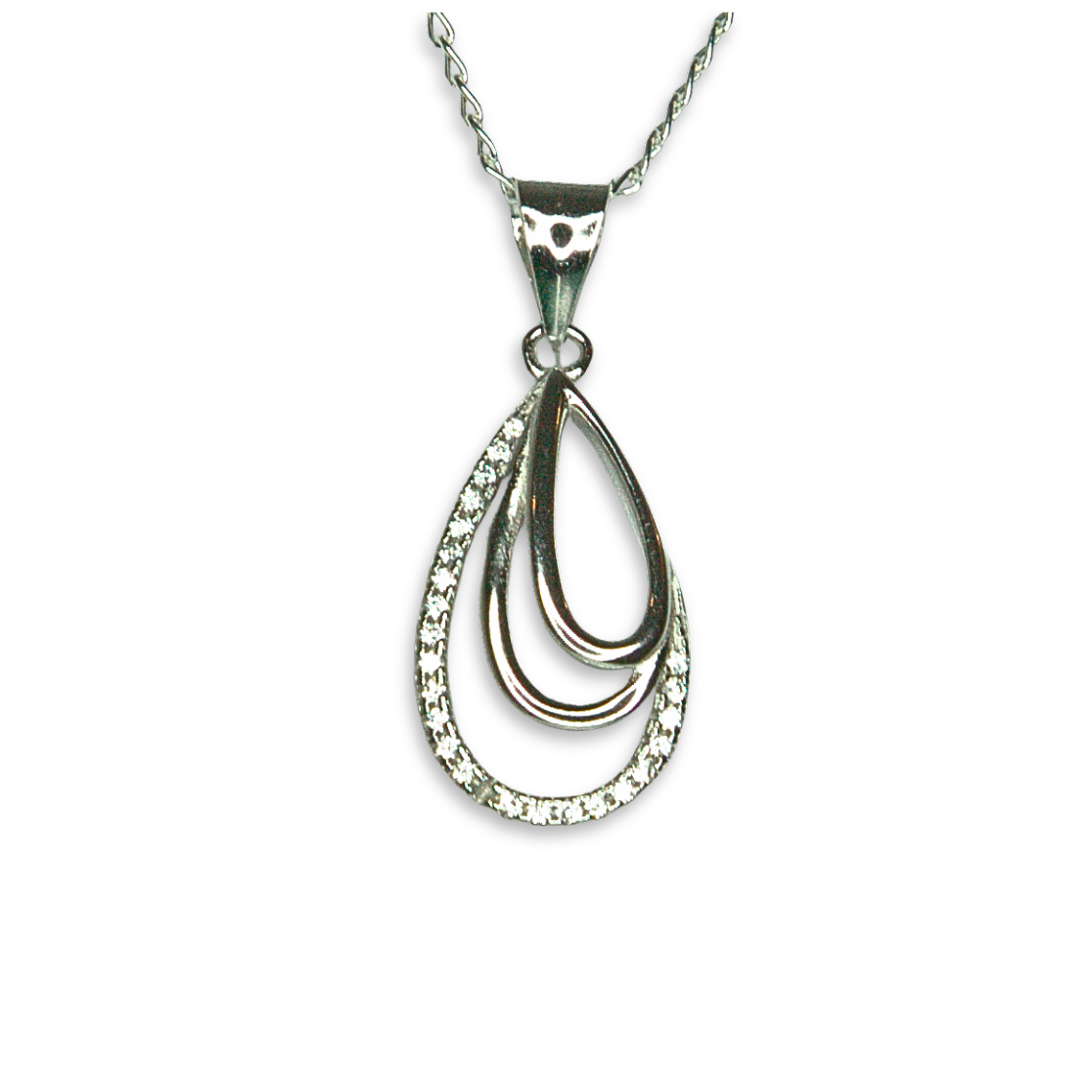 Silver Donna Ricardo Open Teardrop Pendant (DRP9042)