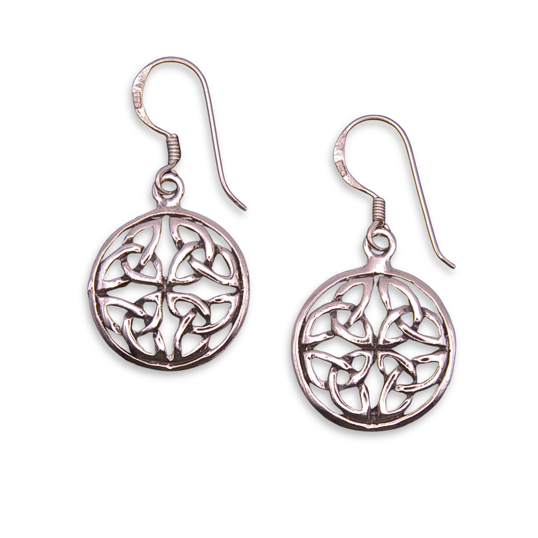 Silver Celtic Trinity Knot Circle Drop Earring (SE1743)