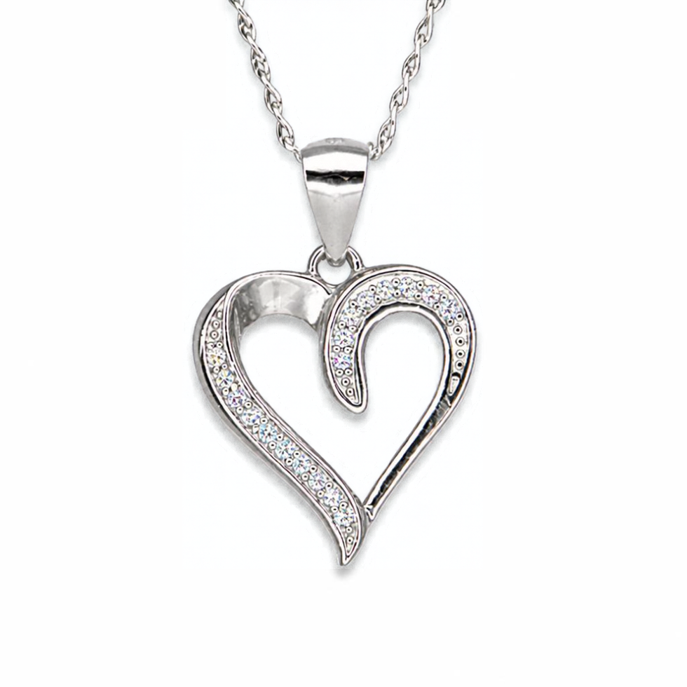 Silver Donna Ricardo Heart Pendant (DRP1004)