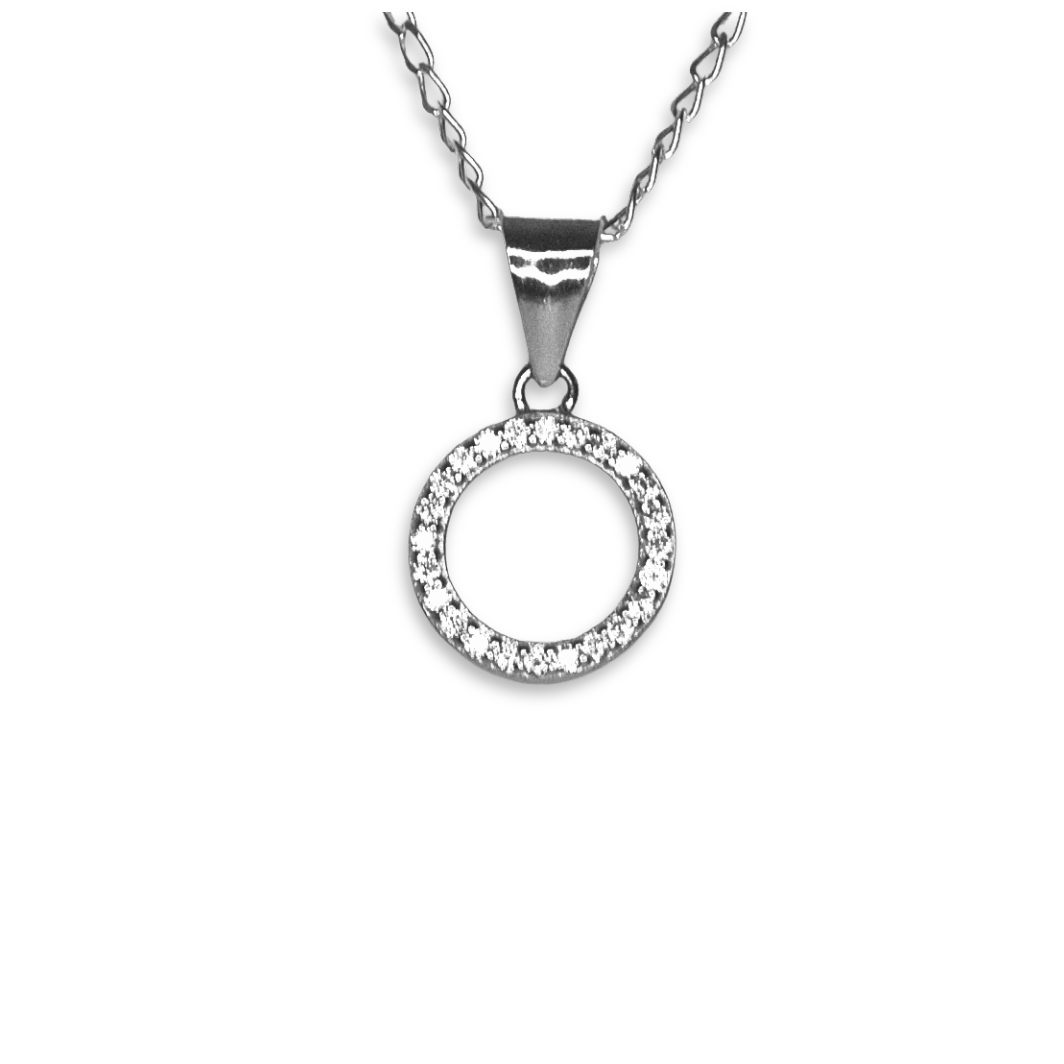 Silver Donna Ricardo Open Circle Pendant (DRP3004)