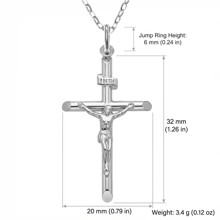 Sterling Silver Crucifix Necklace – 32mm (5).png