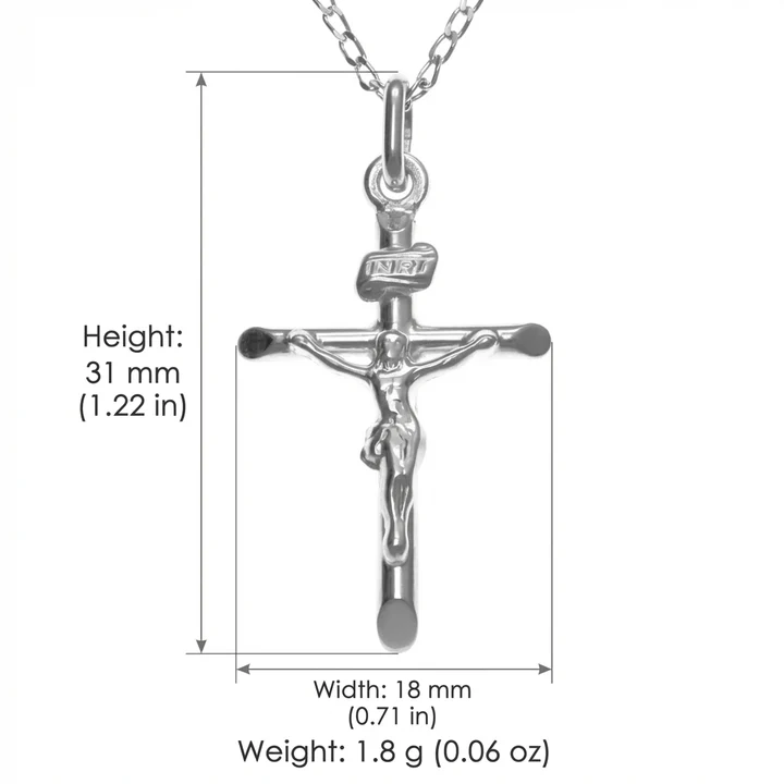 Sterling Silver Crucifix Necklace – 25mm (5).png