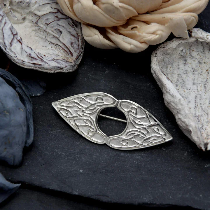 Sterling Silver Celtic Navette Brooch - 44mm (2).webp