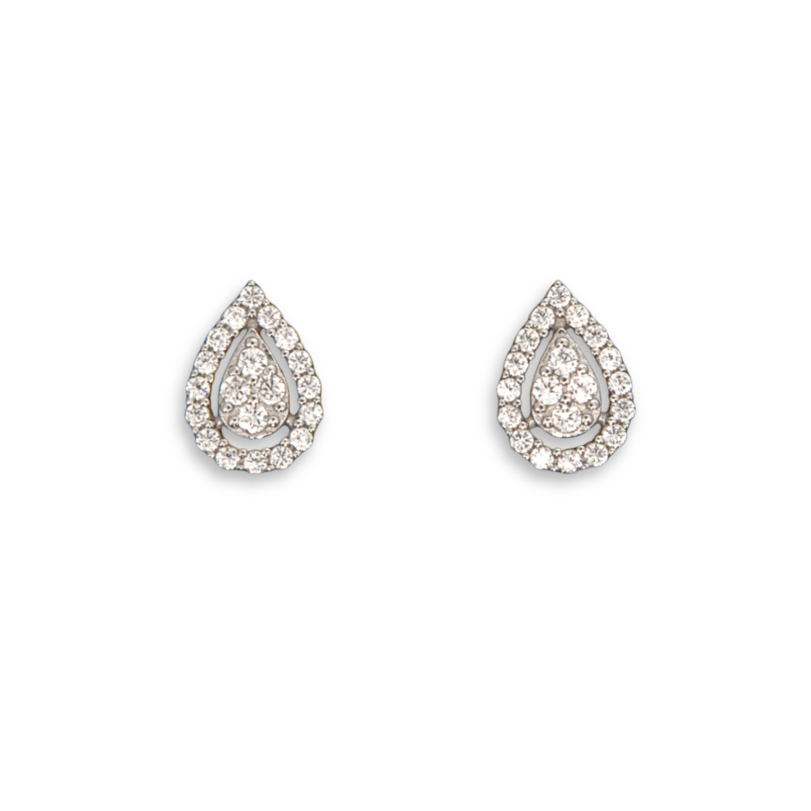 Silver Donna Ricardo Teardrop Stud Earrings (DRE9030)