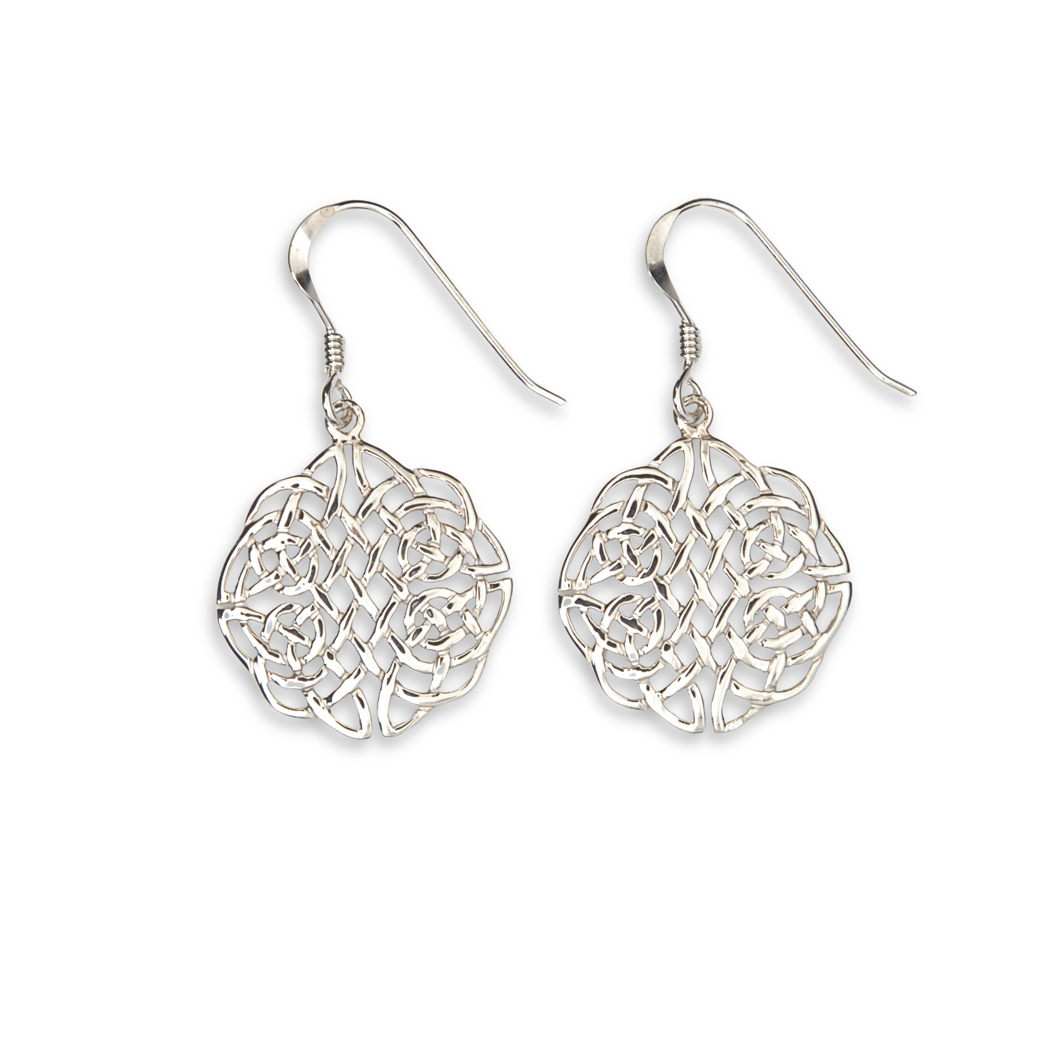 Sterling Silver Celtic Knot Circle Drop Earrings - 19mm (SE1729)
