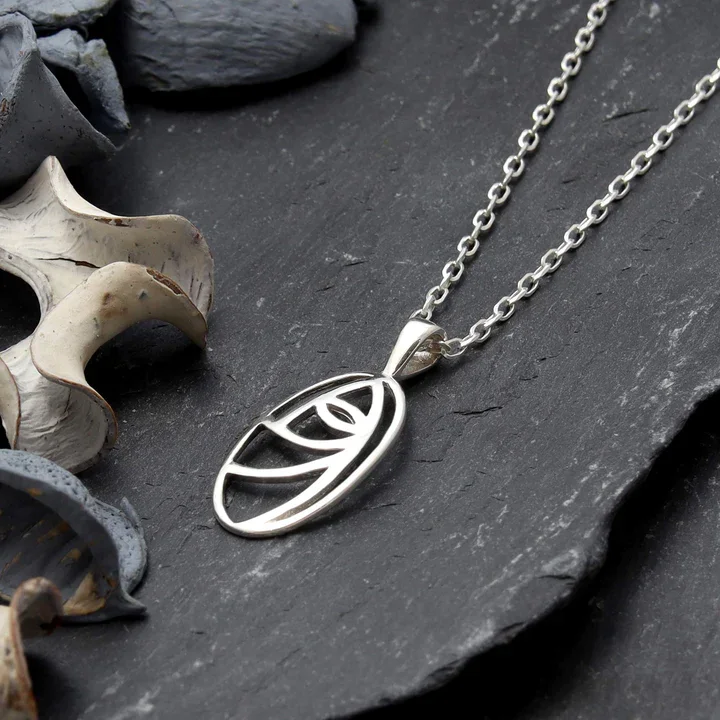 Sterling Silver Charles Rennie Mackintosh Oval Pendant - 30mm (2).webp