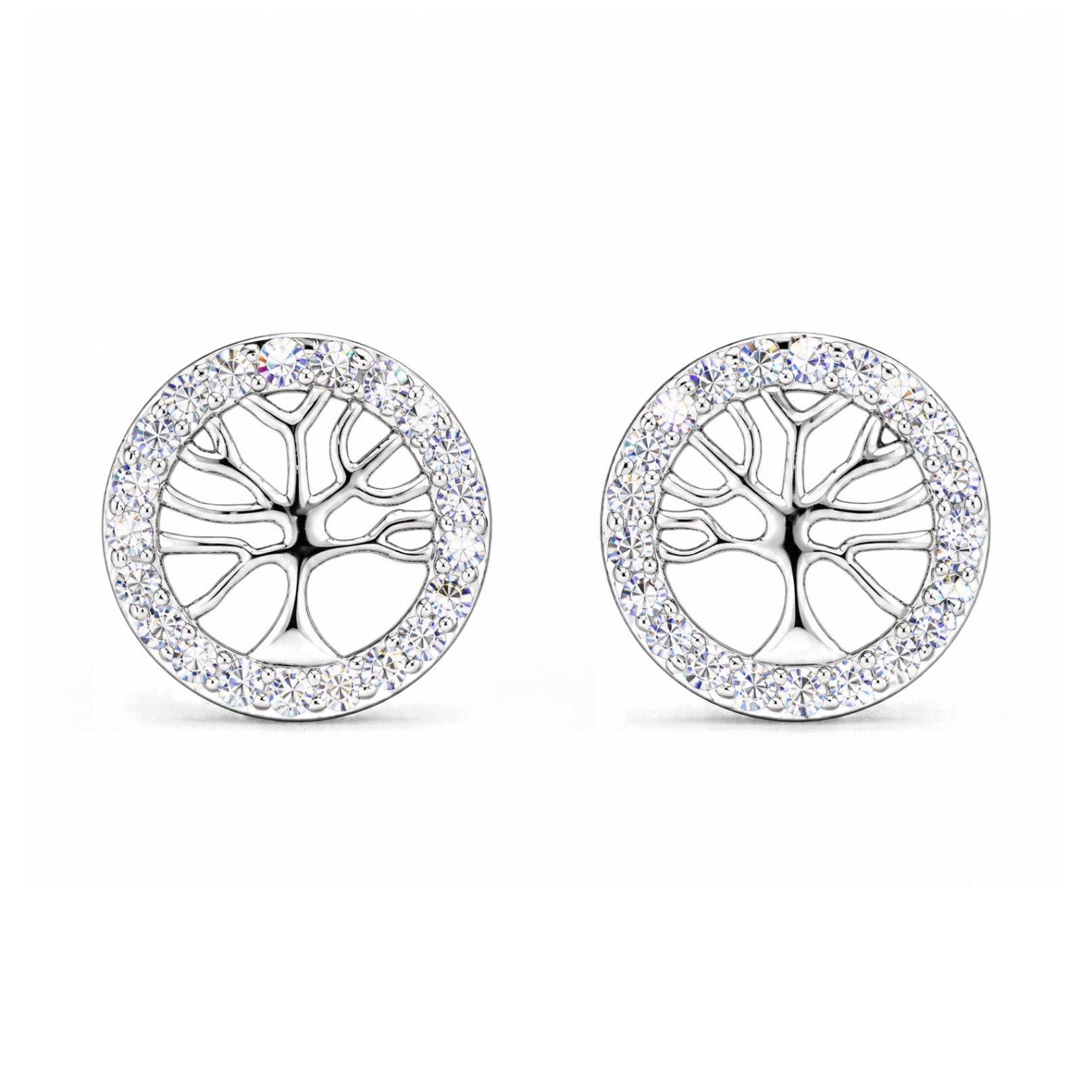 Silver Donna Ricardo Tree of Life Stud Earrings (DRE5004)
