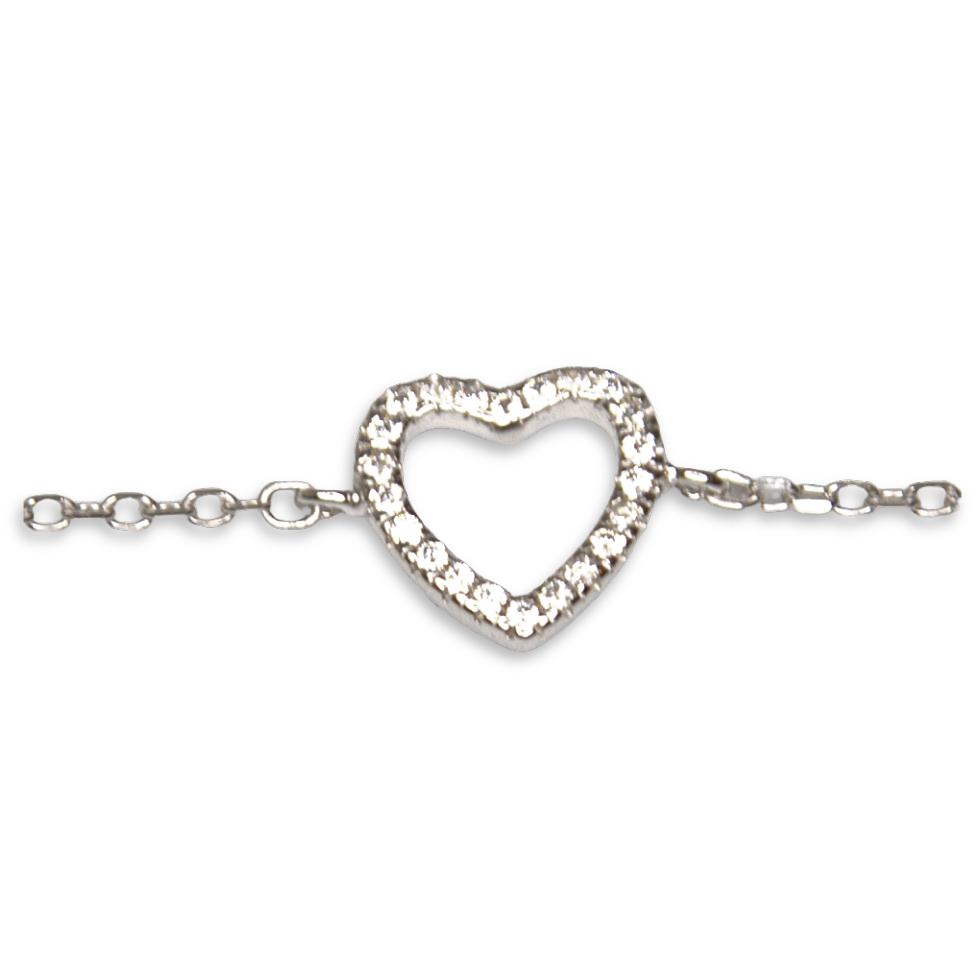 Silver Donna Ricardo Heart Bracelet (DRB1007)