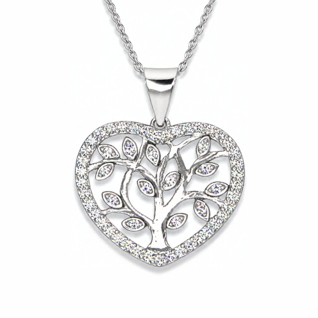Silver Donna Ricardo Tree of Life Heart Pendant (DRP5002)