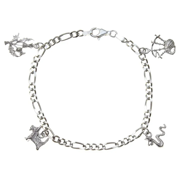 Sterling Silver Scottish Charm Bracelet - 19cm (1).webp