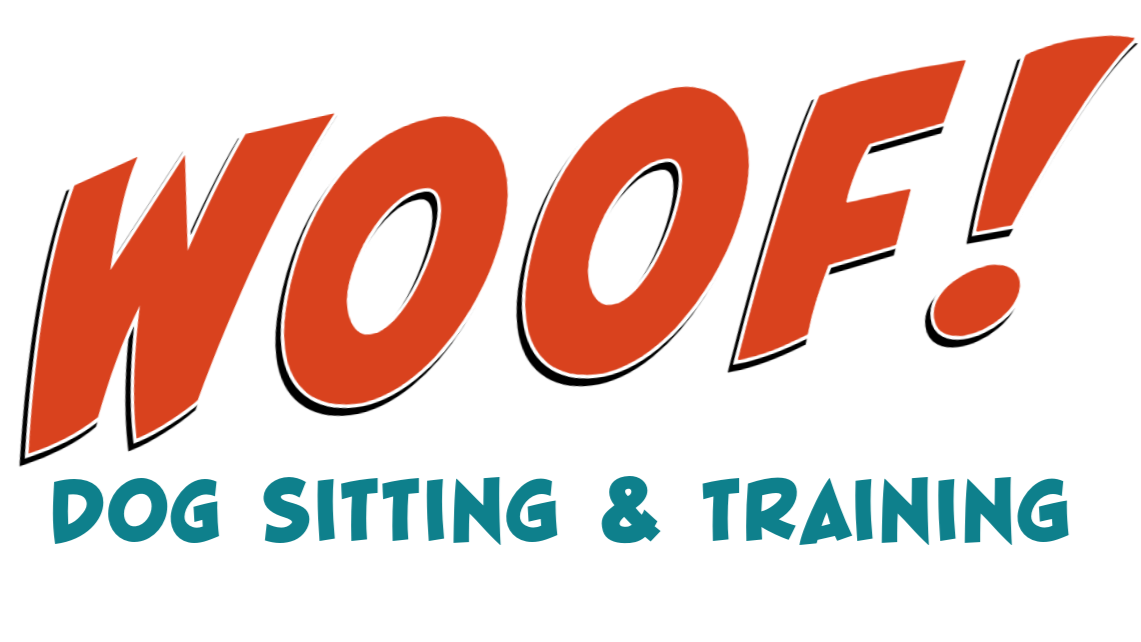 WOOF! Dog Sitting & Training logo for Joe Hayes’ personalized dog sitting and training business in Noe Valley, San Francisco.