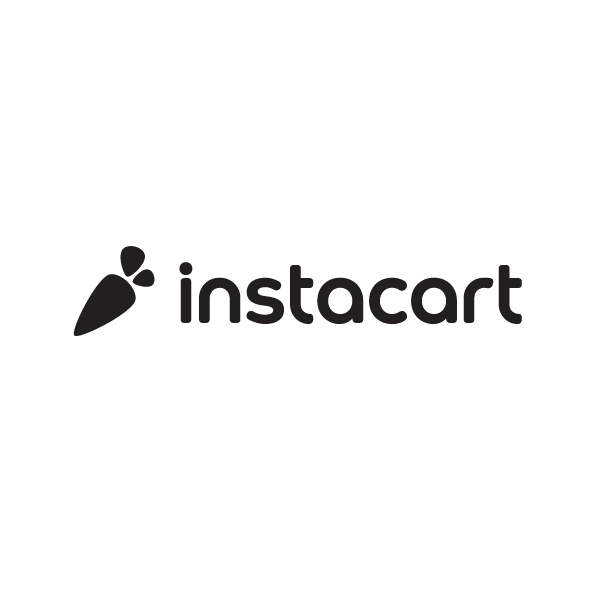 Instacart logo with a stylized carrot icon and the company name in lowercase letters.