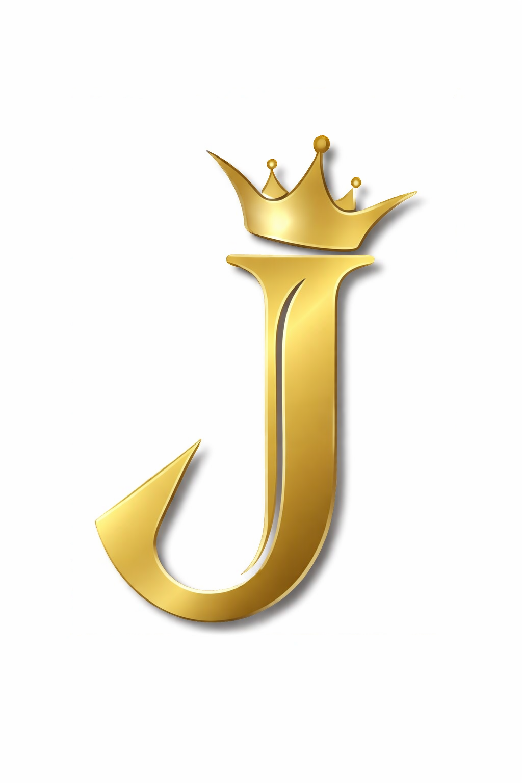 A gold letter 'J' with a crown on top.