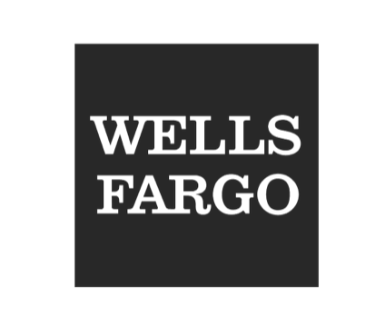 Wells Fargo logo on a black background.