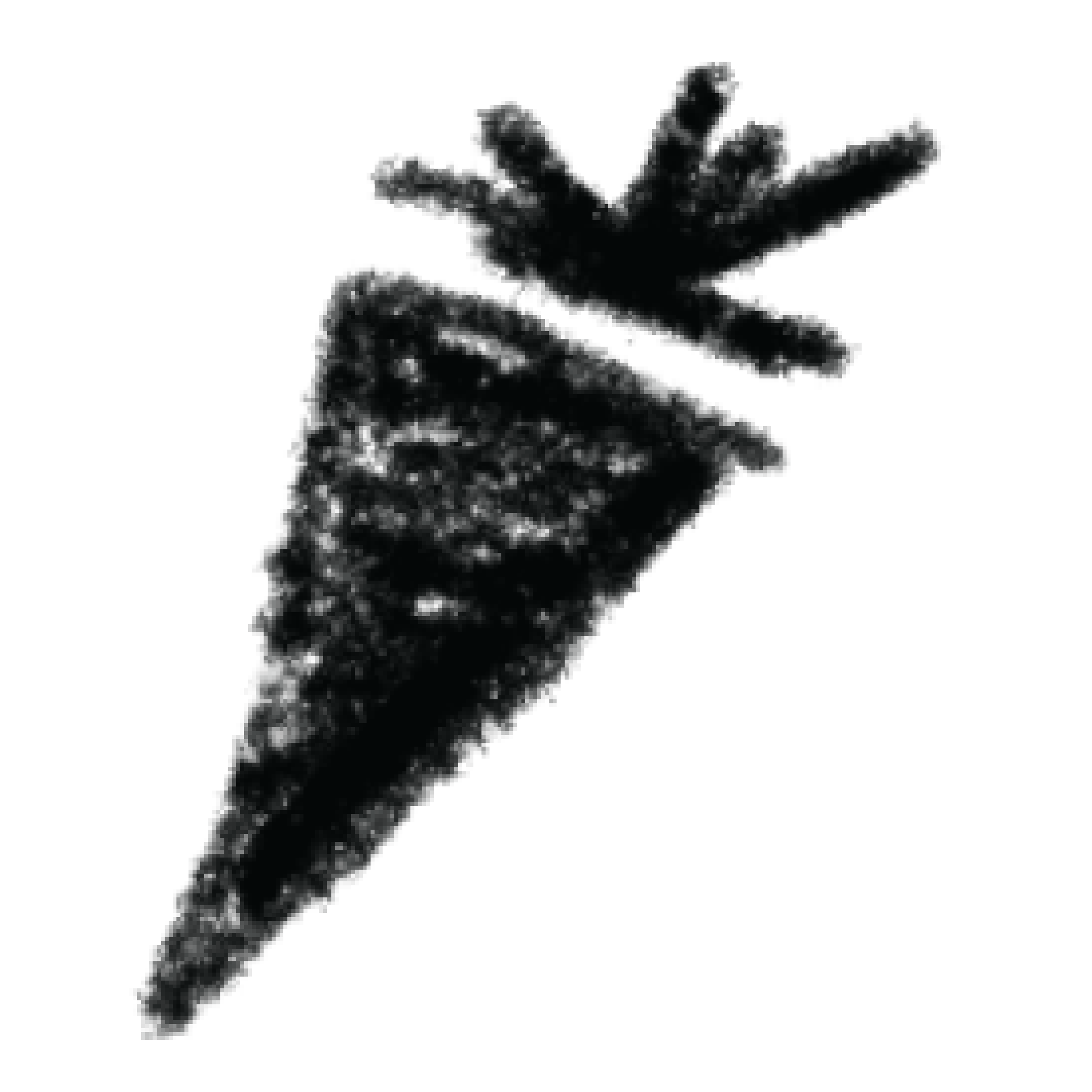 Silhouette de una mano haciendo el gesto de la paz con los dedos. La imagen está en negro sobre fondo transparente.