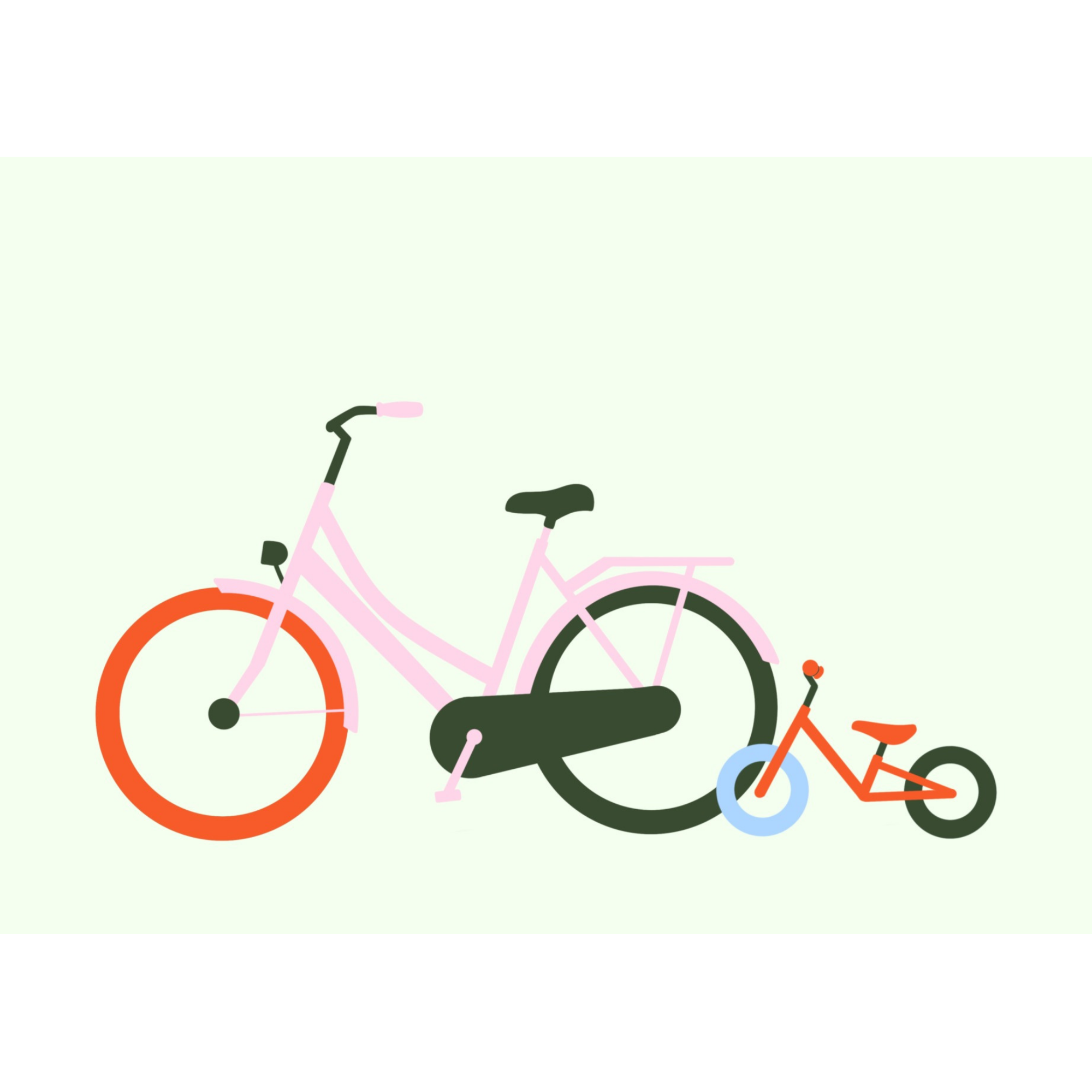 Ansichtkaart Geboorte - Loopfiets