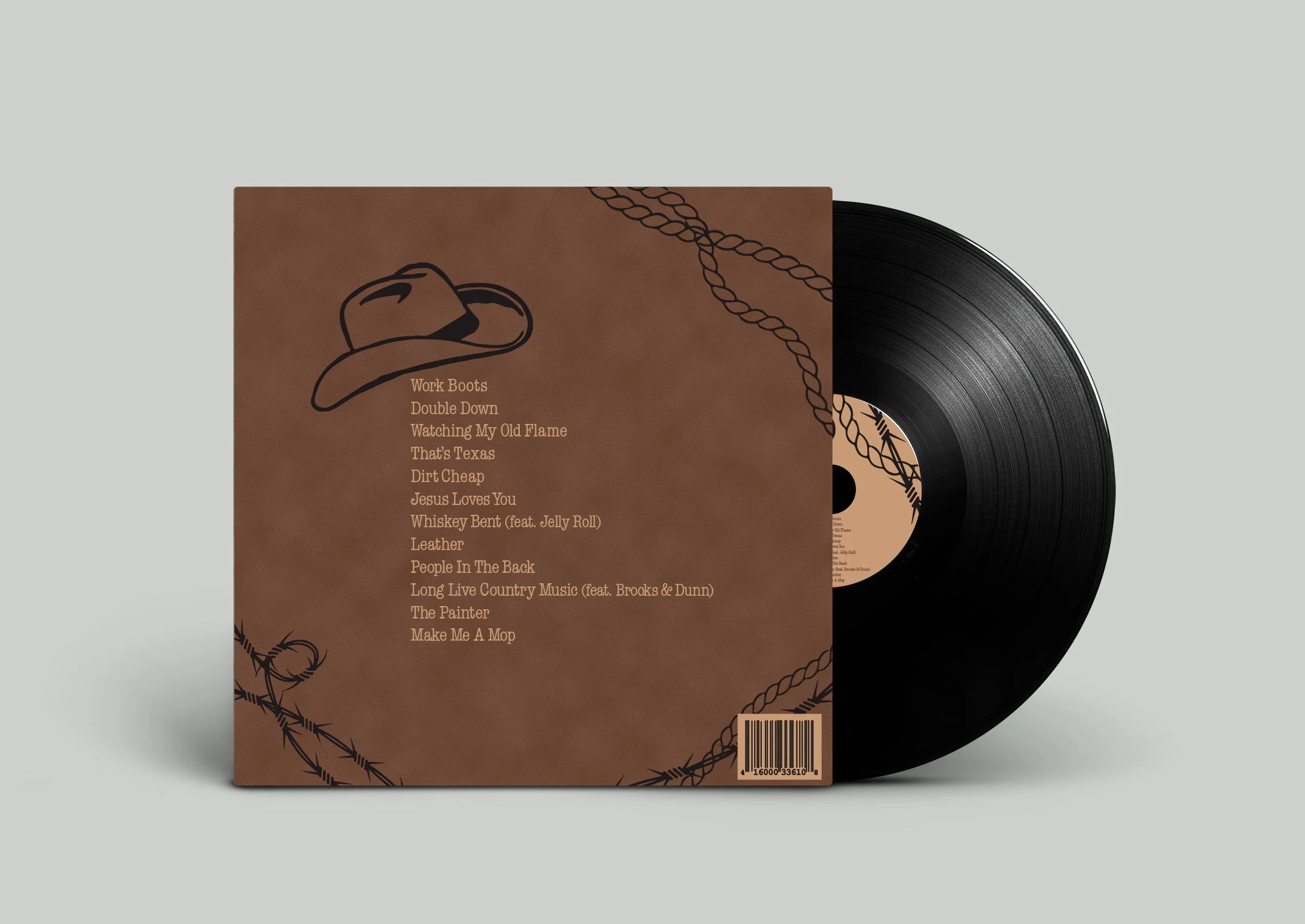 country music album back cover design