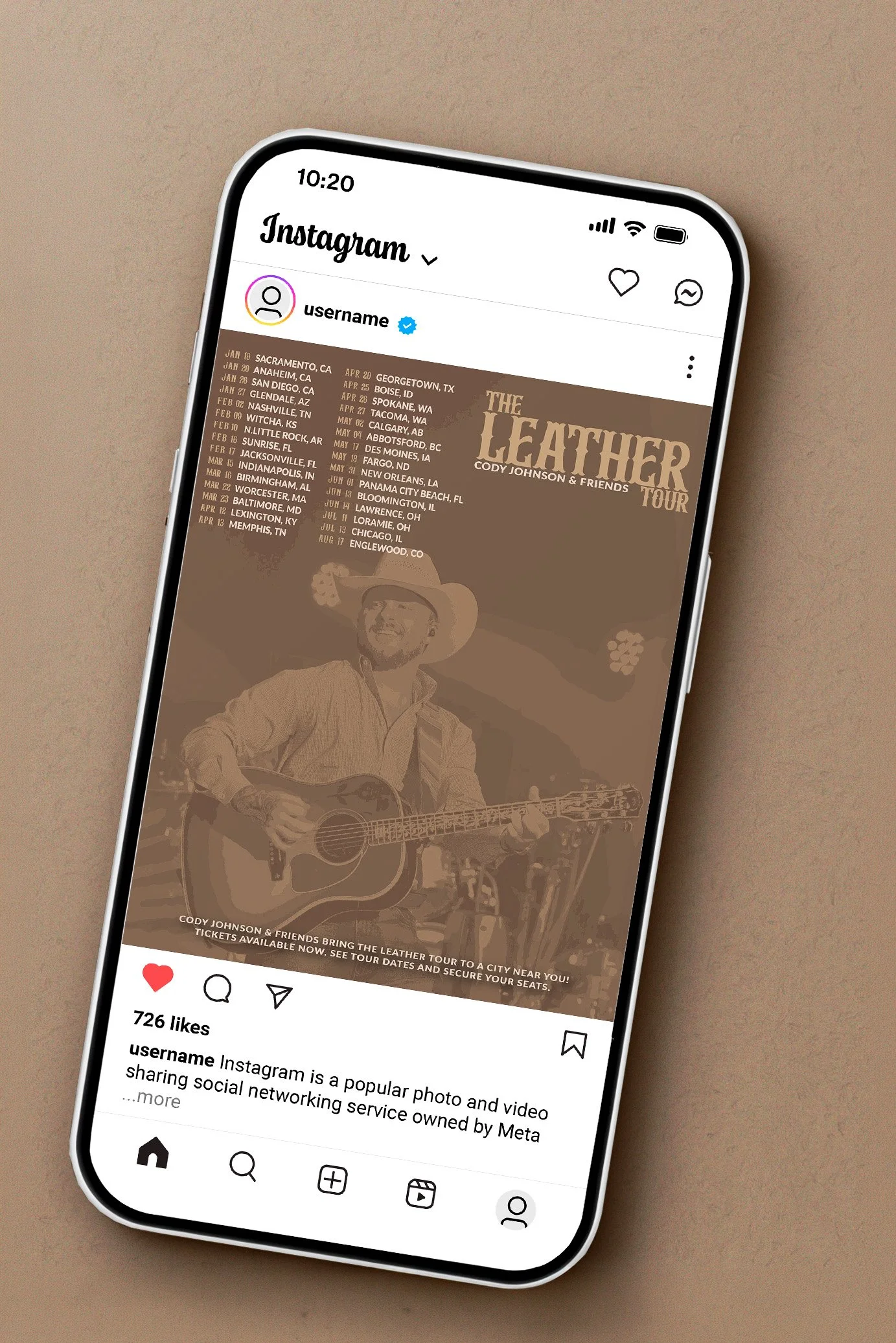 concert tour dates social media graphic