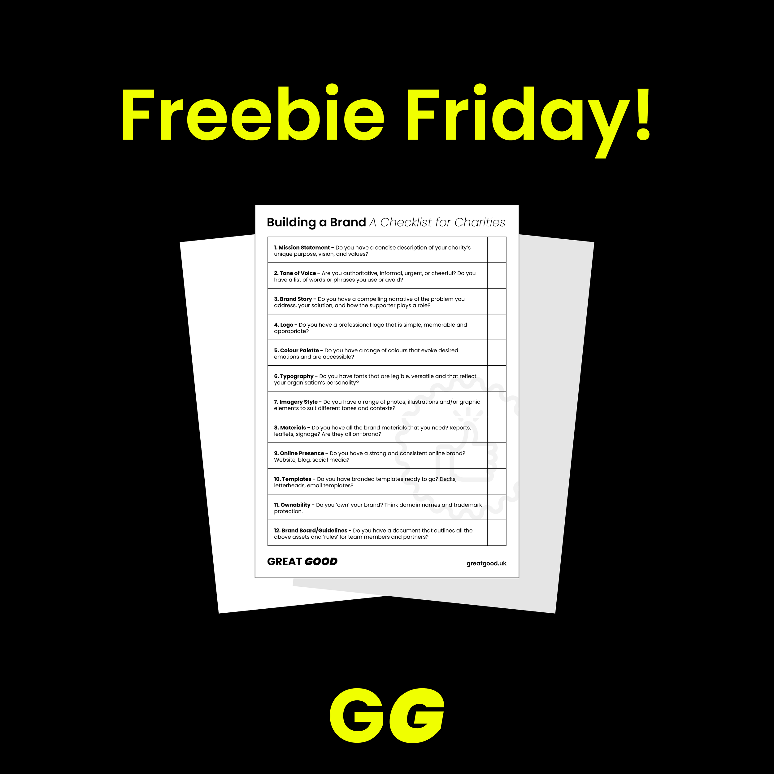 FREEBIE - Building a Brand: A Checklist for Charities