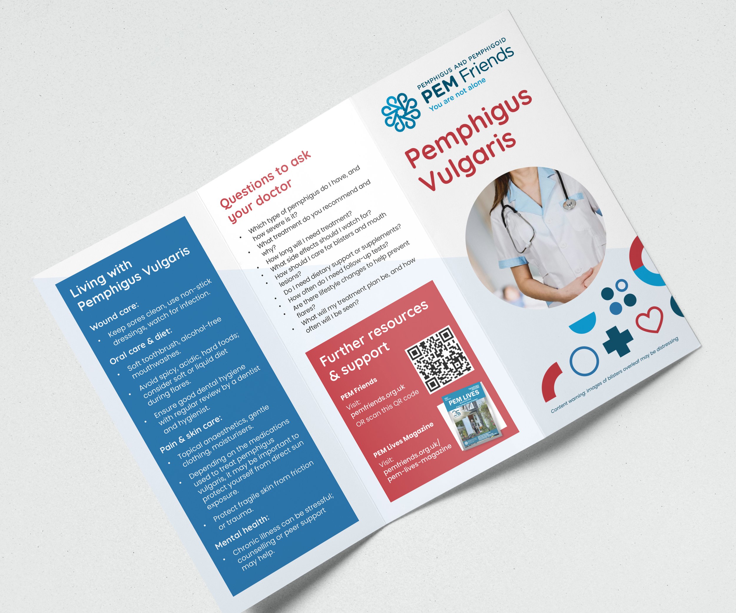 PEM Friends tri fold brochure