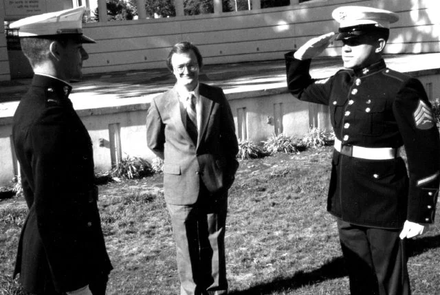 May 1990: Rendering my friend Second Lieutenant Gary Fullerton his first salute.