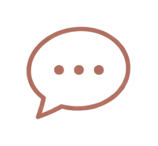 A speech bubble icon with three dots inside, representing communication or messaging.