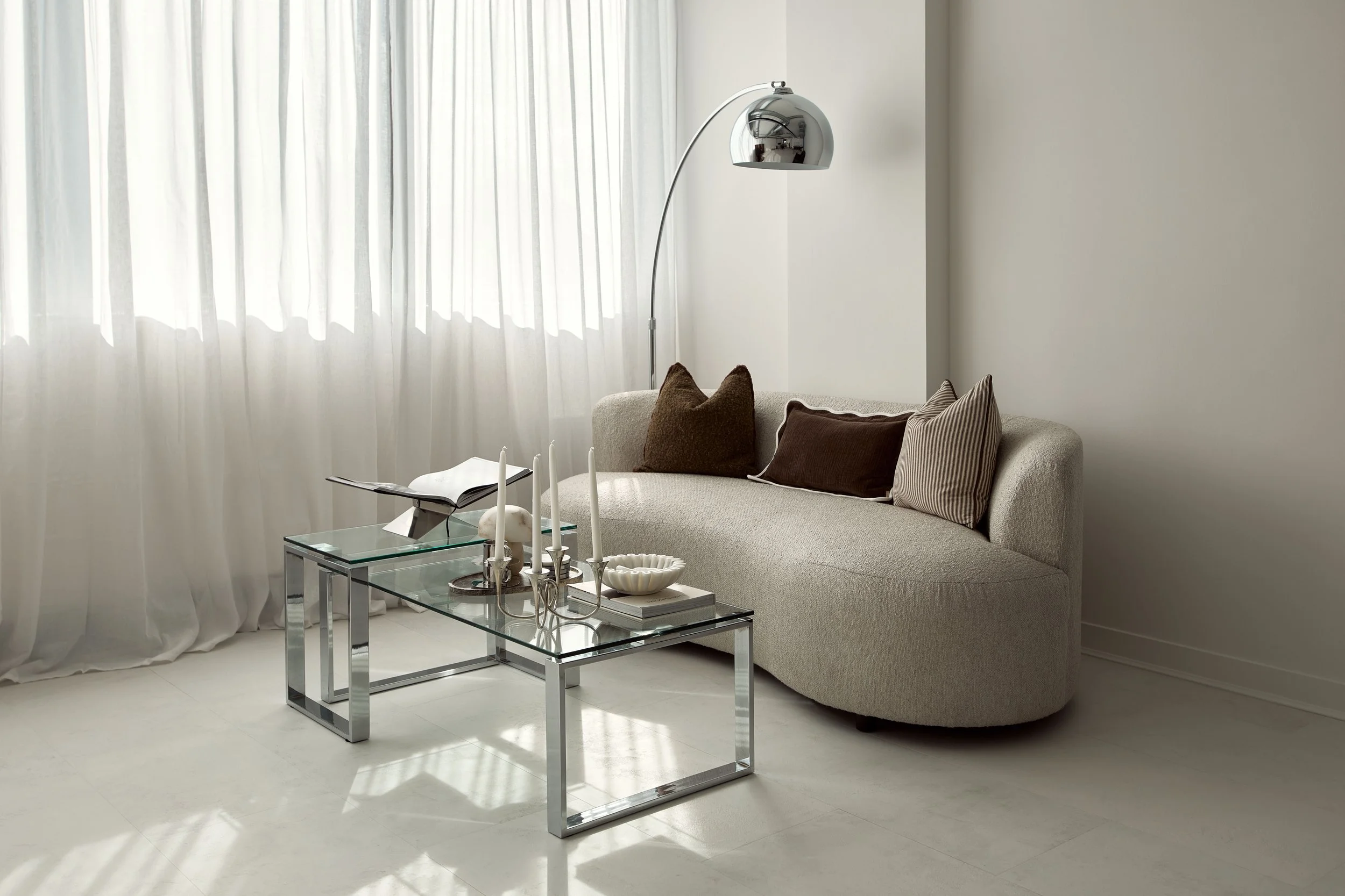 Sofa setup with natural light