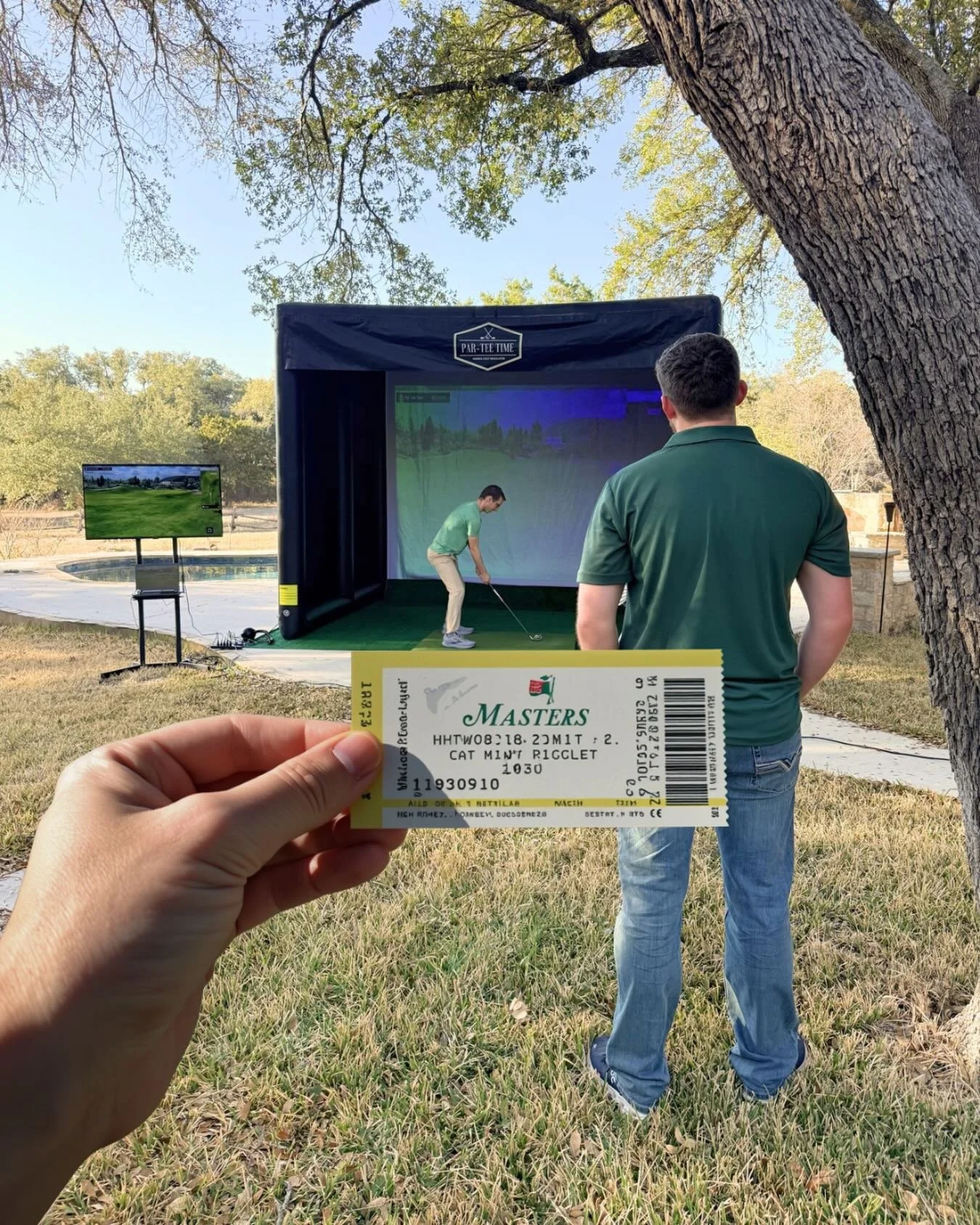 HUGE NEWS!! We&rsquo;re giving away a Masters Ticket to the next person to book us for an event!🤩

We wish!! #aprilfools 

We may not be giving away a Masters Ticket, BUT we are giving you the opportunity to PLAY AUGUSTA on our Mobile Golf Simulator