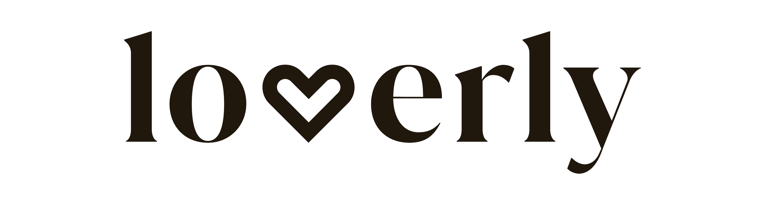 The word "lovely" written in a stylish font with a heart shape replacing the letter "o".
