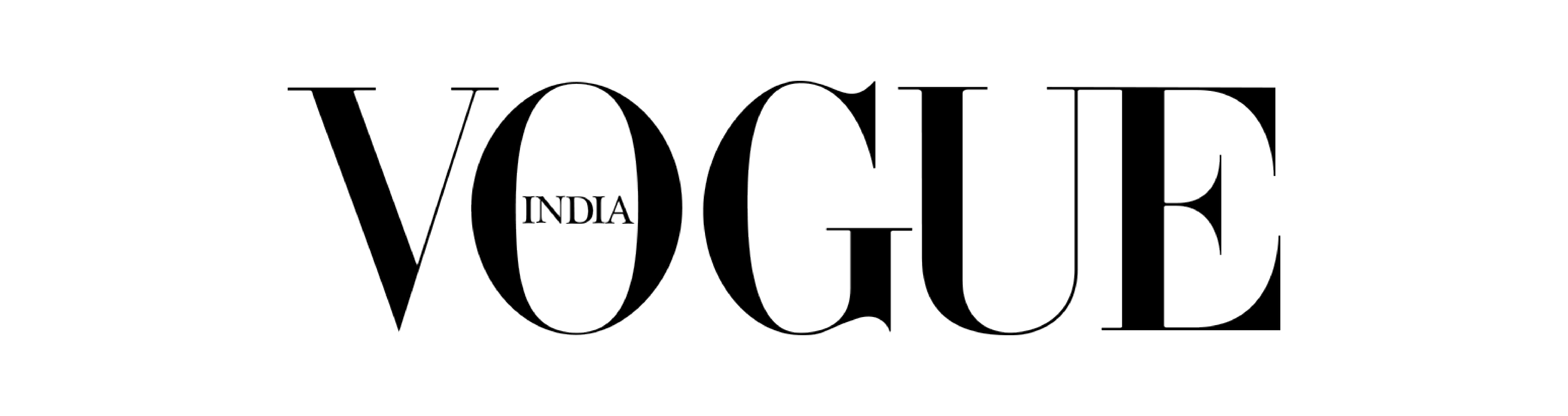Text logo reading "India Vogue" with the word "Vogue" large and prominent.