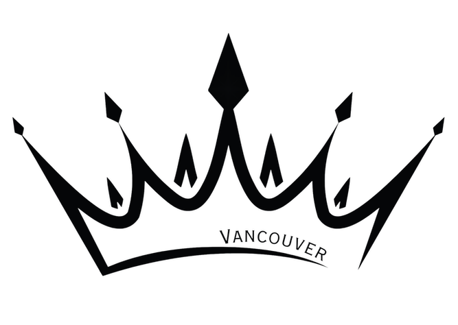 Black and white logo for Cypress Aesthetics Inc. crown with the word 'Vancouver' underneath.