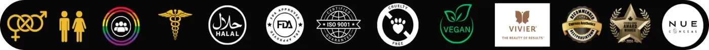 cypress aesthetics, vegan, cruelty free, halal, fda, health Canada, 3x Canadian choice winner, lgbqt friendly, medically trained, camouflage and inkless paramedical tattoo expert.
