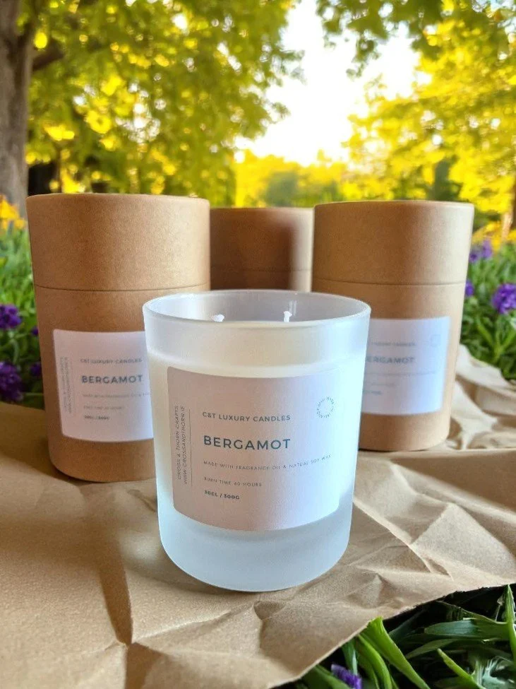 Bergamot 30cl Frosted Glass Scented Candle