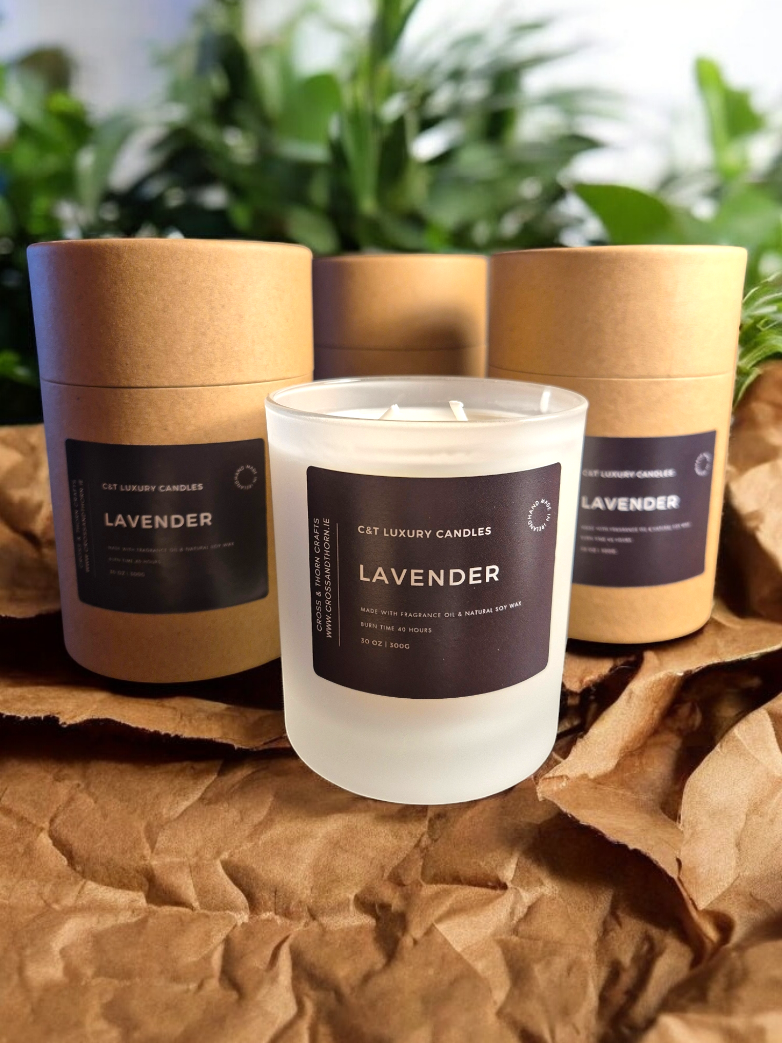 Lavender 30cl Frosted Glass Scented Candle