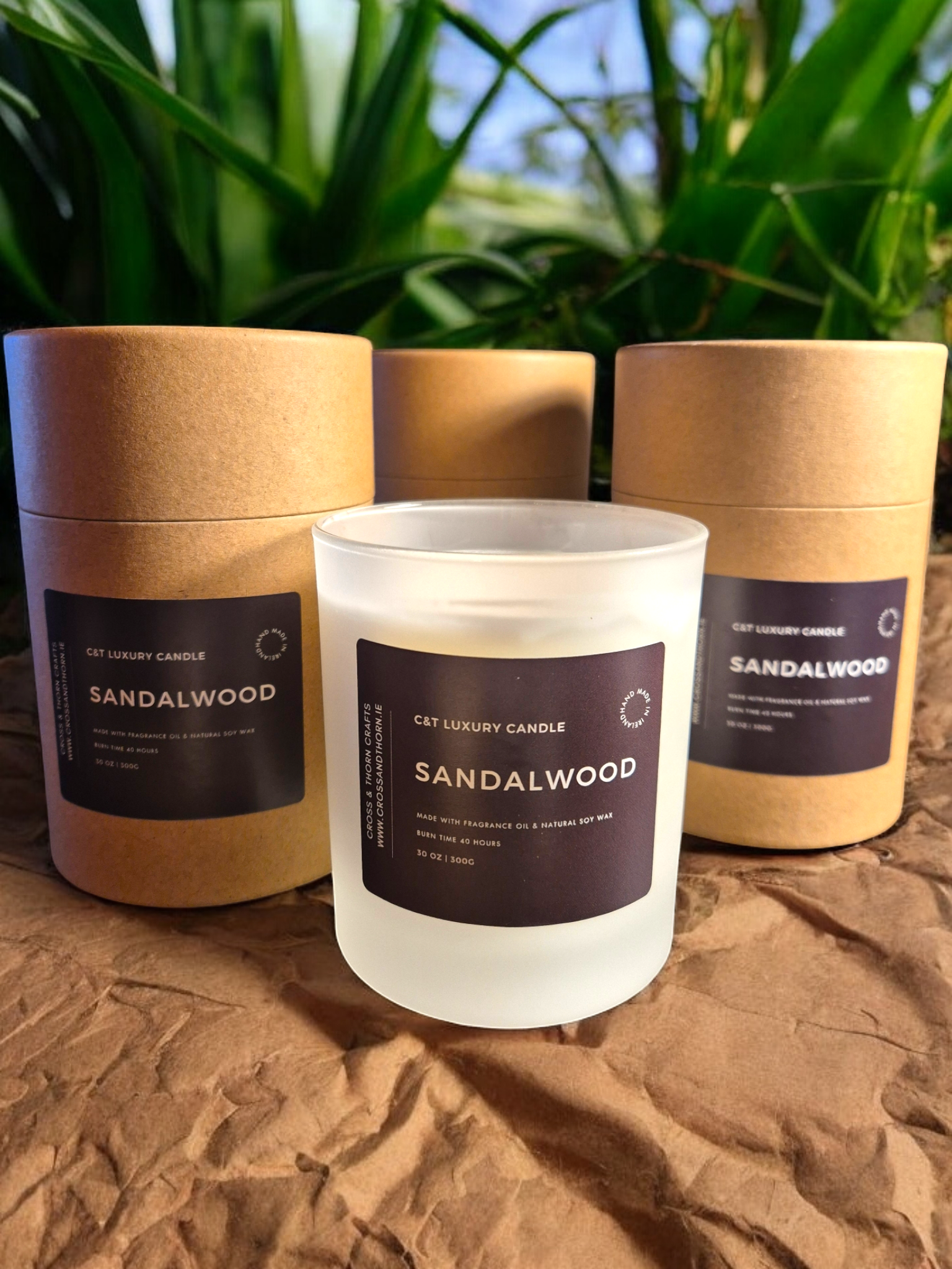 Sandalwood 30cl Frosted Glass Scented Candle