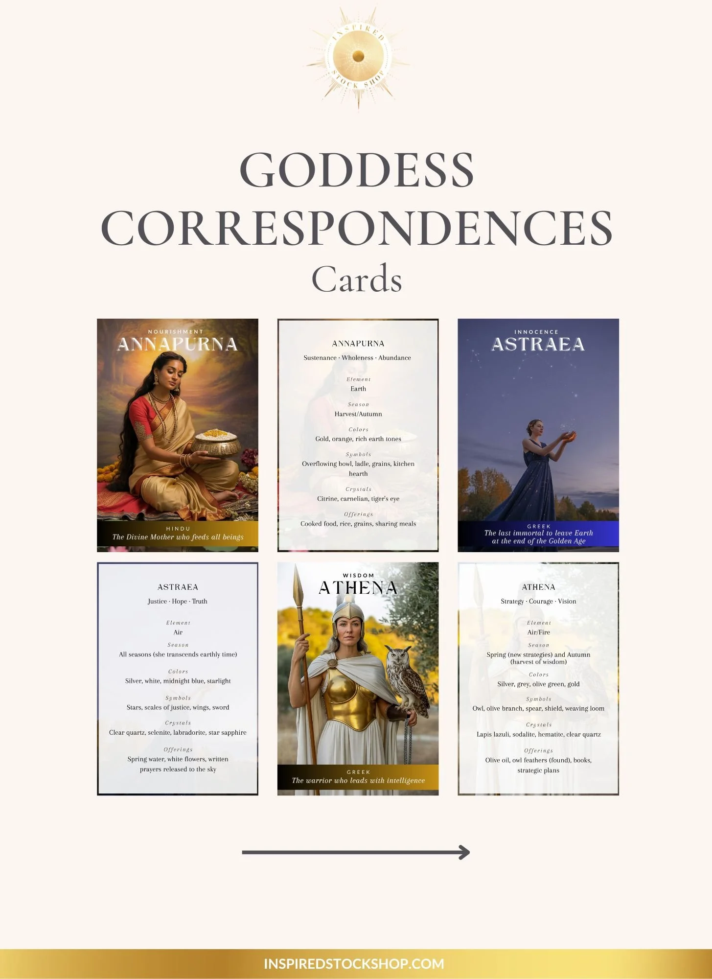 Goddess Correspondences Cards
