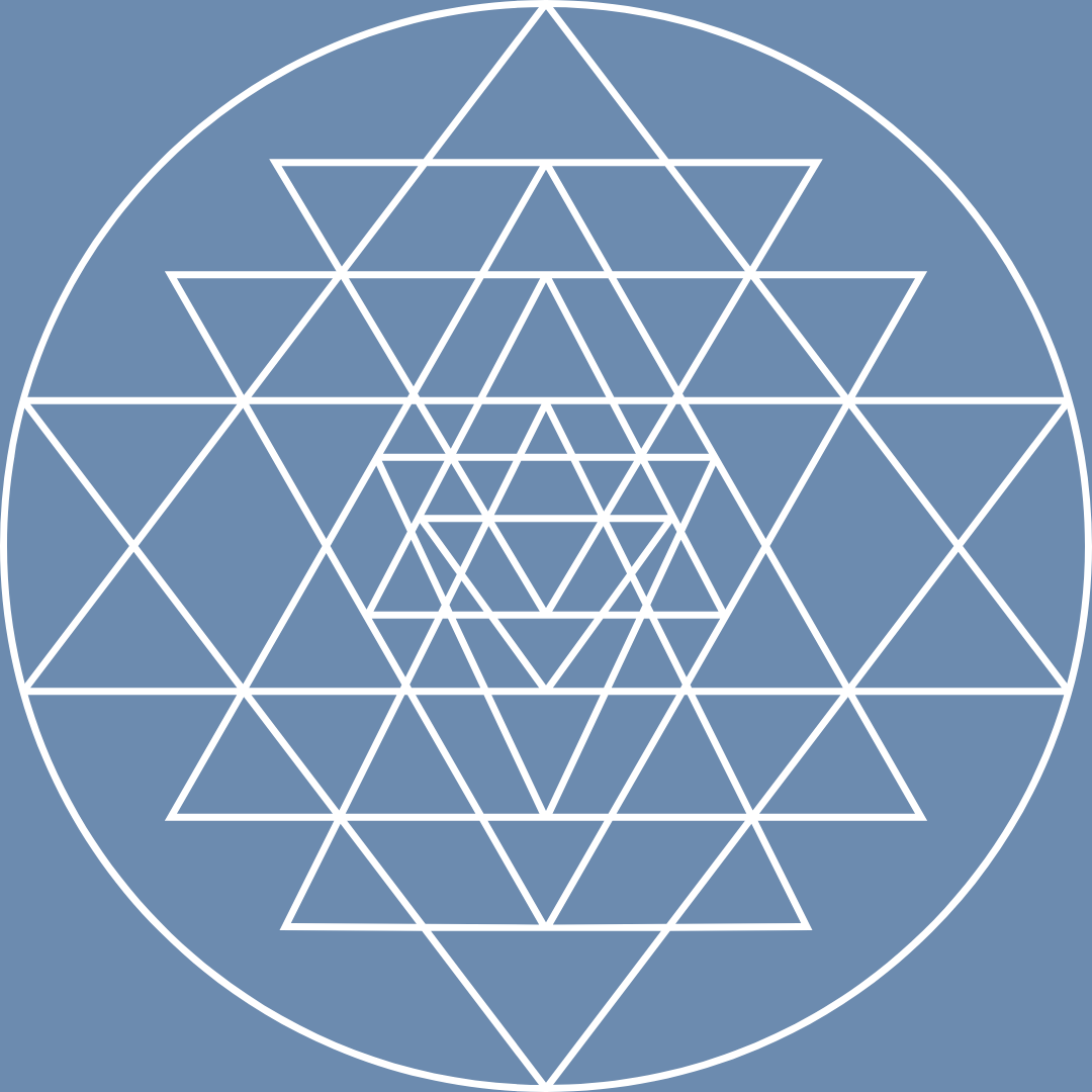Geometric drawing of an outline square with sections divided by vertical, horizontal, and diagonal lines.