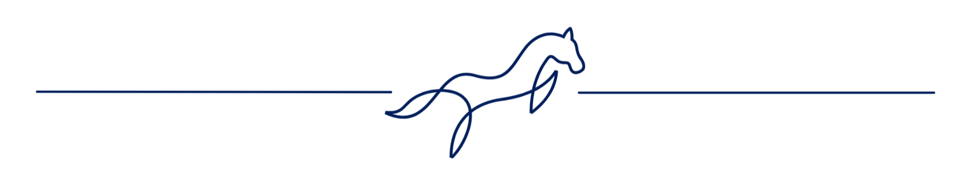 Logo featuring two horses intertwined with a horizontal line on each side