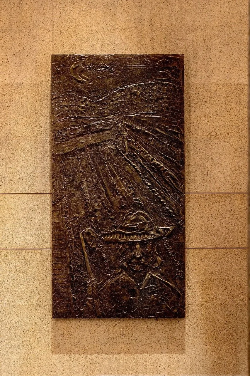 Bronze sculpture Relief of a Female Farmer.