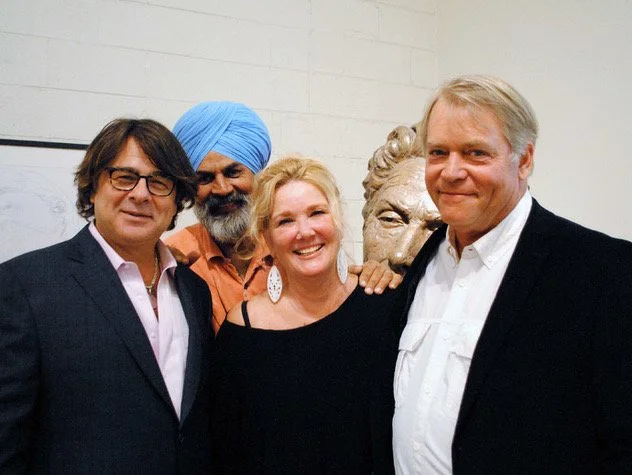 Tamay Ozari, Devinder and Susan Sendhu with Alan LeQuire and Woody Guthrie, LeQuire Gallery