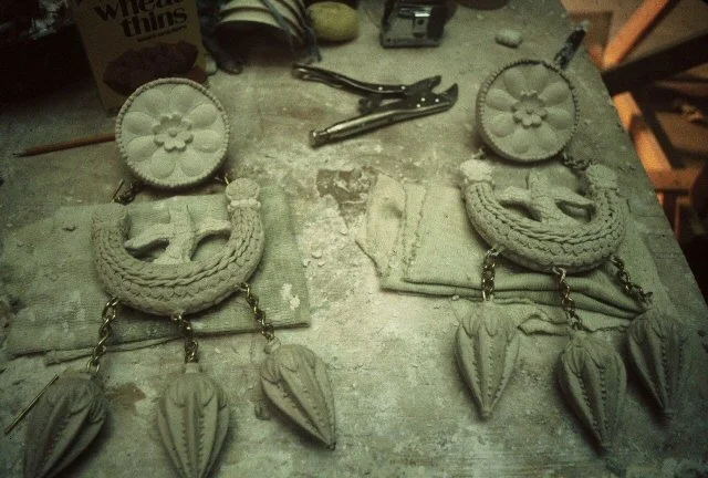 Earrings of Athena Parthenos in Parthenon Museum Nashville. 