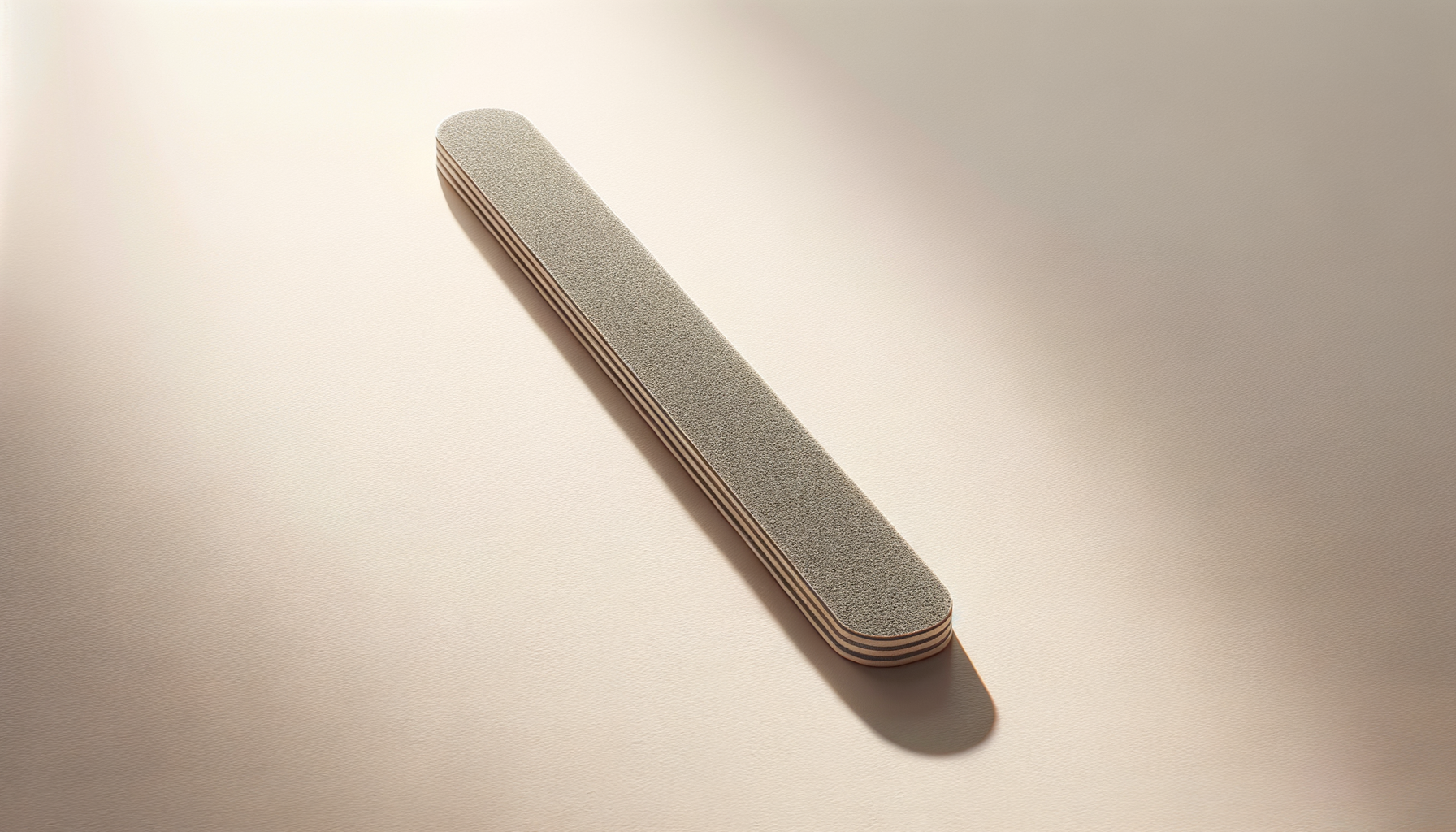 A minimalist skateboard placed on a light-colored surface with soft shadows.