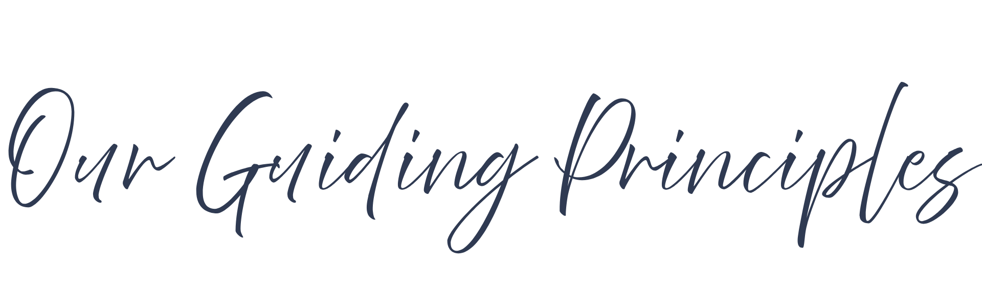 Text reading 'Our Guiding Principles' in elegant, cursive script.