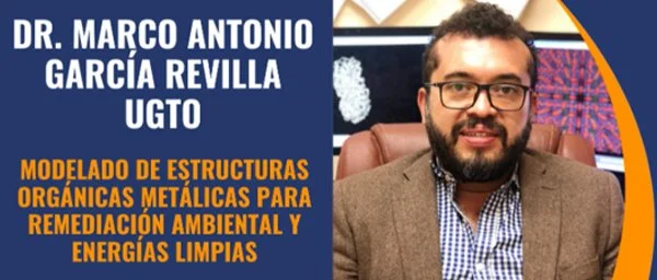 Silueta de una fábrica industrial al atardecer con un hombre sonriente vestido con traje dentro de un marco circular