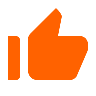Orange thumbs-up icon