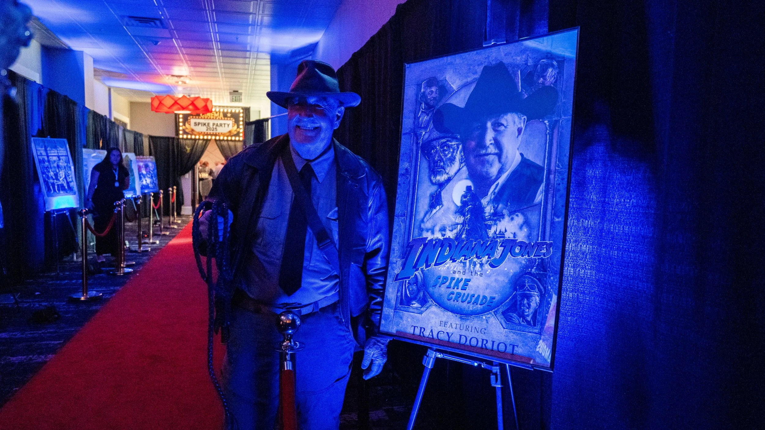 Custom-made Indiana Jones movie poster featuring a VIP guest, designed as a personalized event detail to make guests feel special.