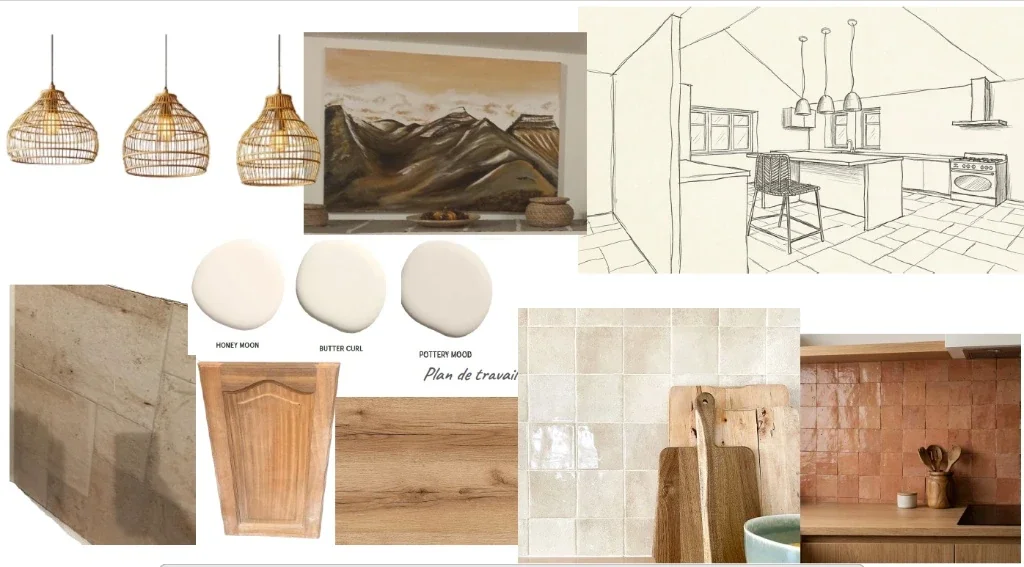 Planche d'ambiance pour un projet de cuisine sur mesure