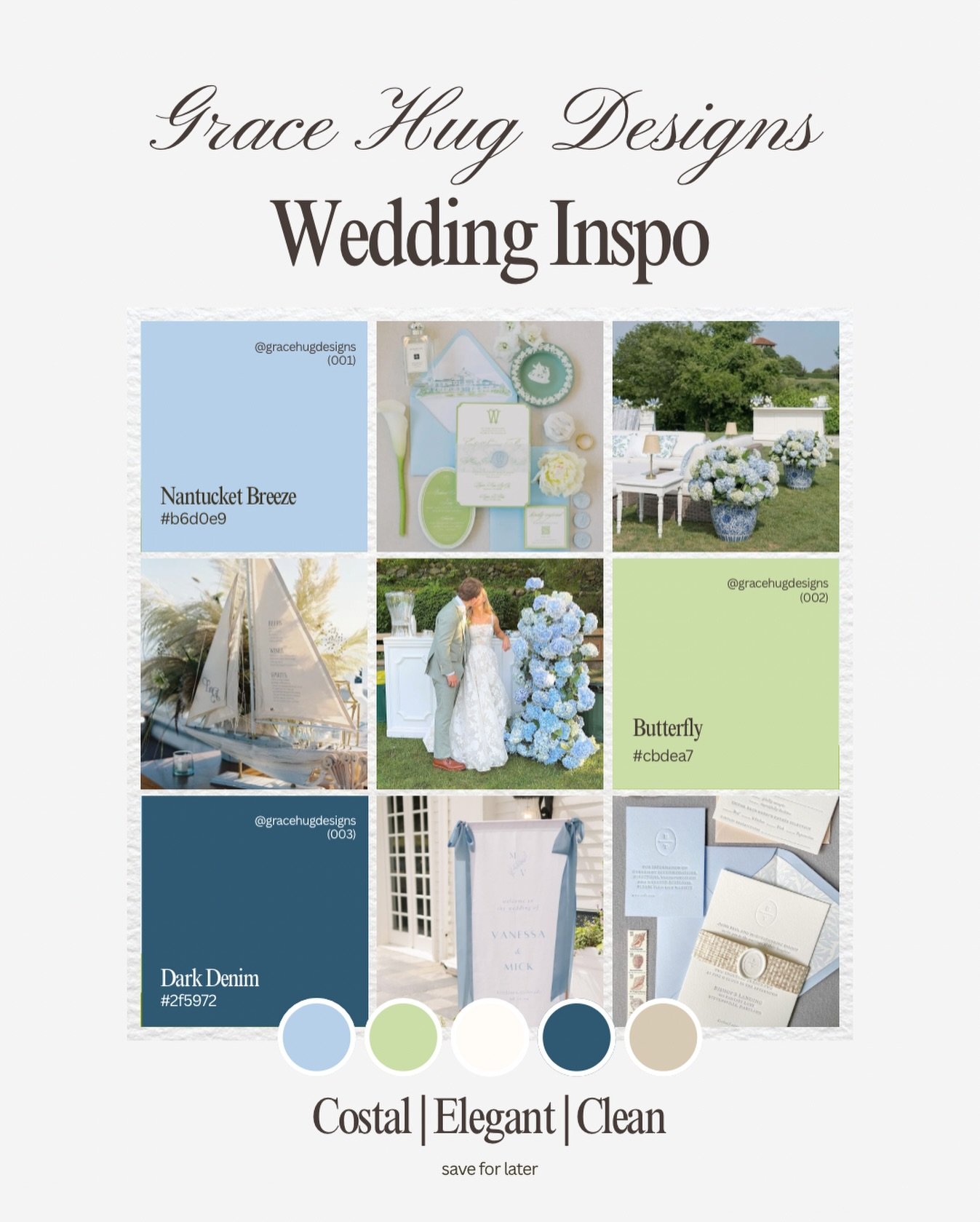 Wedding Inspo 🤍

There is something about a coastal wedding done well that never goes out of style.

Not the obvious beach theme.
Not seashells on every table.

Just thoughtful details inspired by the coast.

Soft blues that mirror the water.
Fresh 